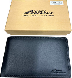 Camel Mountain ארנק Germen® 17 תאים עם הגנת RFID - שחור