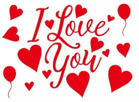 מסיבלנד דף מדבקה  I LOVE YOU אדום