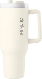 Happy Kitchen Drinklee המקורי - כוס תרמית ענקית 1.2 ליטר לשתייה חמה וקרה צבע שמנת