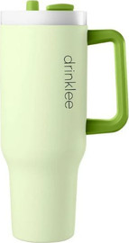 Happy Kitchen Drinklee המקורי - כוס תרמית ענקית 1.2 ליטר לשתייה חמה וקרה צבע פיסטוק
