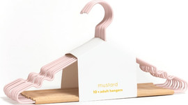 Mustard סט 10 קולבים למבוגרים ורוד בהיר