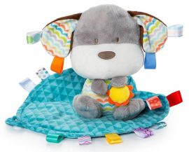 BRIGHT STARTS דובון פעילות עם שמיכת תגיות Taggies