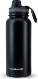 SwissBrand בקבוק גדול 900 מ"ל מבודד חום וקור ללא BPA מבית המותג השוויצרי SwissBrand דגם FRESKO צבע שחור