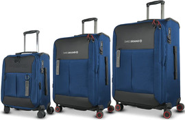 SwissBrand סט מזוודות בד מתרחבות איכותיות דגם Aura מבית המותג השוויצרי SwissBrand צבע נייבי
