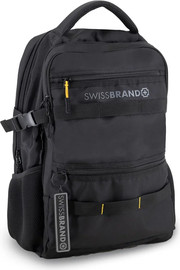 SwissBrand תיק גב עם תא ללפטופ דגם Buzz מבית המותג השוויצרי Swissbrand צבע שחור