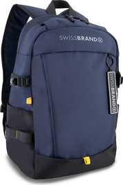 SwissBrand תיק גב עליה למטוס מעוצב עם תא ללפטופ עד ״15.6 מבית המותג השוויצרי Swissbrand דגם Luant צבע נייבי