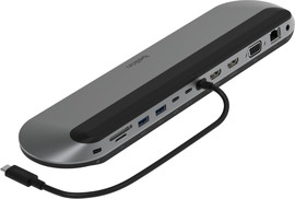 Belkin תחנת עגינה אוניברסלית 11 פורטים בחיבורUSB-C  דגם INC014BTSGY אפור