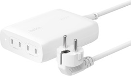 Belkin מטען קיר 4 יציאות GaN מבית Belkin – טעינה עוצמתית 200W ל-USB-C לבן