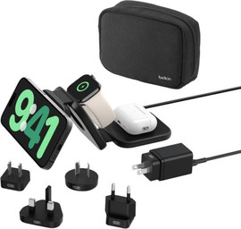 Belkin מטען אלחוטי מגנטי 3 ב-1 נייד עם Qi2 15W Belkin BoostCharge Pro Belkin WIZ024hqBK