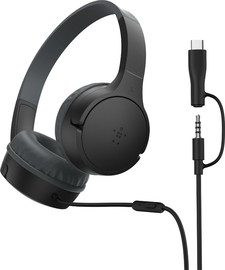 Belkin אוזניות חוטיות לילדים Belkin SOUNDFORM MINI USB-C+3.5 מ"מ בחרו צבע שחור
