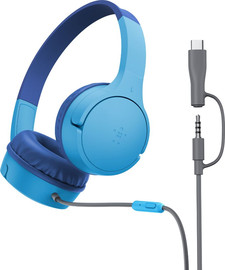 Belkin אוזניות חוטיות לילדים Belkin SOUNDFORM MINI USB-C+3.5 מ"מ  צבע כחול