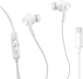 Belkin אוזניות חוטיות Belkin SoundForm ANC עם חיבור USB-C וביטול רעשים אקטיבי לבן