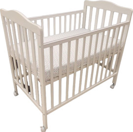 BABY LINE מיטת מטר לתינוק דגם ברק מעץ מלא עם אנטיבייט - לבן