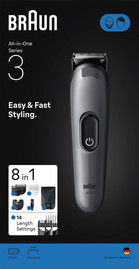 BRAUN מכשיר לעיצוב זקן ושיער ראש 6 ב-1