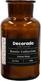 Decorado נר סויה רוסטיק בקבוק VELVET ROSE