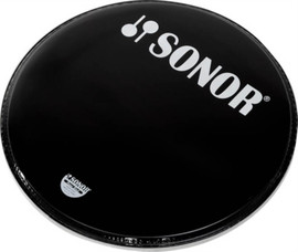 SONOR עור שחור לבס "22 black with Logo single ply