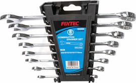 Fixtec סט 8 מפתחות רינג פתוח מקצועי 6-19 מ''מ - FIXTEC