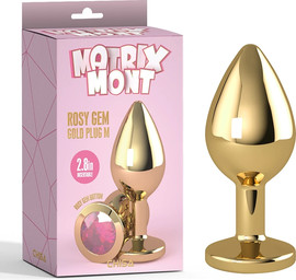 CHISA פלאג אנאלי CHISA Rosy Gem Gold Plug M בגוון זהב עם אבן קריסטל