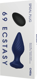 CHISA פלאג רוטט עם שלט אלחוטי CHISA Spiral Plug בצבע כחול – גירוי מדויק בעיצוב ספירלה
