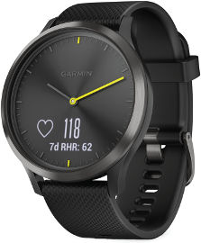 GARMIN שעון כושר אופנתי שחור דגם VIVOMOVE HR