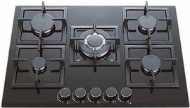 Blaupunkt כיריים גז 5 להבות 70 ס''מ מבית BLACKPUNT דגם BL-713-BK