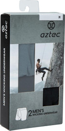 Aztec שני תחתונים לגברים Wicking Underwear II 2pk black/stromy blue