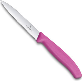 Victorinox סכין ירקות שוויצרית, להב שפיץ משונן – ורוד