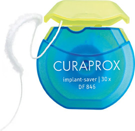 Curaprox קורפרוקס חוט דנטלי מיוחד המיועד לטיפול בטוח ועדין בשתל 30 יח DF 846 Implant-Saver Dental Floss