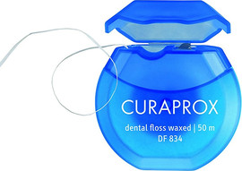 Curaprox קורפרוקס חוט דנטלי בשעווה לניקוי חלק ויעיל של חללים בין שיניים 50 מטר DF 834 Waxed Dental Tape