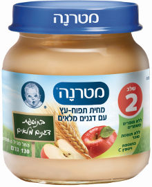 מטרנה מחית תפוח עץ עם דגנים מלאים שלב 2
