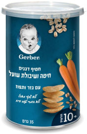גרבר חטיף דגנים חיטה ושיבולת שועל עם גזר ותפוז
