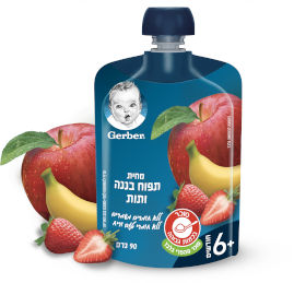 גרבר מחית תפוח בננה ותות +6 חודשים