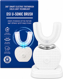 DSI מברשת שיניים חשמלית למבוגרים 360 מעלות 60 שניות מברשת שיינים u, מברשת שיניים חשמלית אולטרסונית בצורת U למבוגרים, מברשת שיניים אוטומטית 360°, מברשת עמידה למים, שירות 30 יום על המוצר U-Sonic Brush