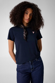 GUESS חולצת טישירט קצרה Guess Classic Mini Triangle נשים - גס - Blue
