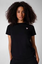 GUESS חולצת טישירט קצרה Guess Classic Mini Triangle נשים - גס - Black