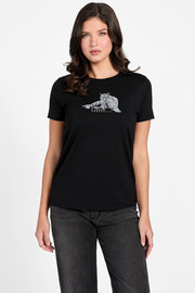 GUESS חולצת טישירט קצרה Guess Eco Grrrr Easy נשים - גס - Black