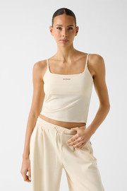 GUESS גופיה Guess Rib-Knit Top נשים - גס - White