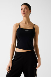 GUESS גופיה Guess Rib-Knit Top נשים - גס - Black