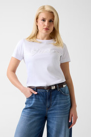 GUESS חולצת טישירט קצרה Guess Organic Stream Jersey נשים - גס - White