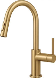 Waterfall ברז מטבח נשלף זהב מוברש מסדרת Sora מבית Waterfall
