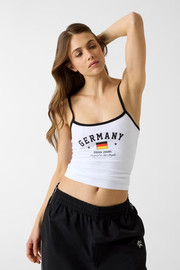 GUESS גופיה Guess World Cup Germany נשים - גס - White