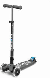 Micro קורקינט 3 גלגלים מתקפל Maxi Micro Deluxe Foldable Led- אפור וולקני