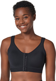 Leonisa חזיית כותנה לספורט ולהנקה | תמיכה לגב |  Stretch Cotton Wireless Posture Corrector Bra 91044 ,שחור