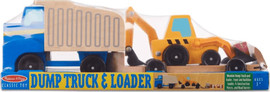melissa and doug סט משאית עפר ומעמיס קדמי מעץ מליסה ודאג Melissa & Doug