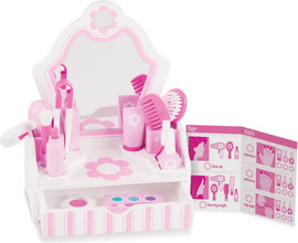 melissa and doug שידת איפור שולחני סלון יופי לילדות מליסה ודאג Melissa & Doug Beauty Salon Play Set