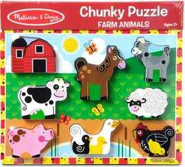 melissa and doug פאזל צ'אנקי חווה Melissa & Doug – פאזל עץ עבה לילדים