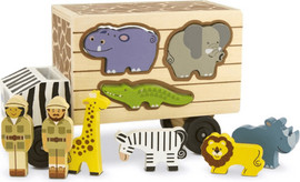 melissa and doug משאית התאמת צורות חיות ספארי מעץ מליסה ודאג Melissa & doug