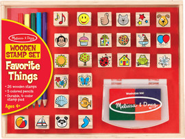 melissa and doug ערכת חותמות מעץ דברים אהובים מליסה ודאג
