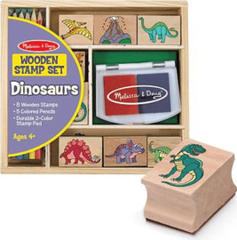 melissa and doug ערכת חותמות עץ דינוזאורים מליסה ודאג Melissa & Doug