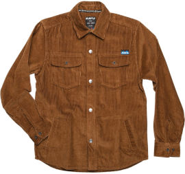 KAVU חולצת קורדרוי ארוכה לגברים PETOS bronze brown